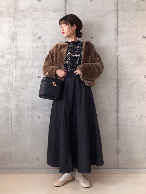 ブロークンデニムマキシスカート