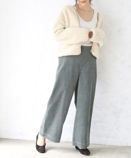 コーデュロイワイドパンツ