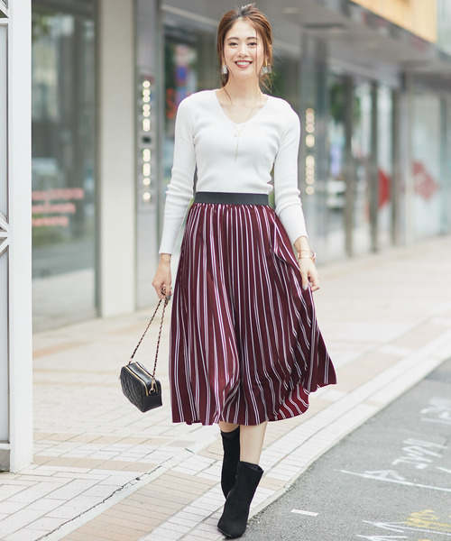 ストライププリーツスカート