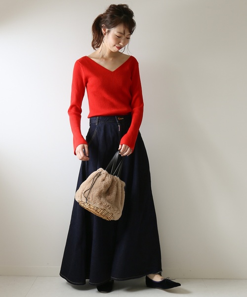 ITALY WOOL ワイドリブVプルオーバー