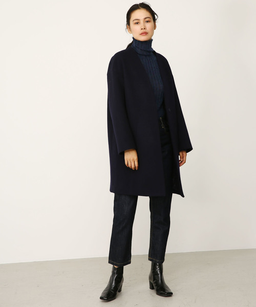 no collar wool coat