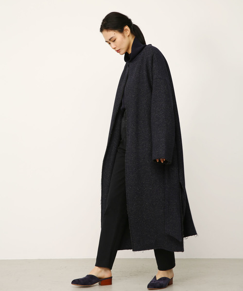 crewneck long coat