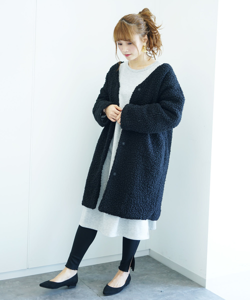 2wayボア&キルティングコート(ロング)