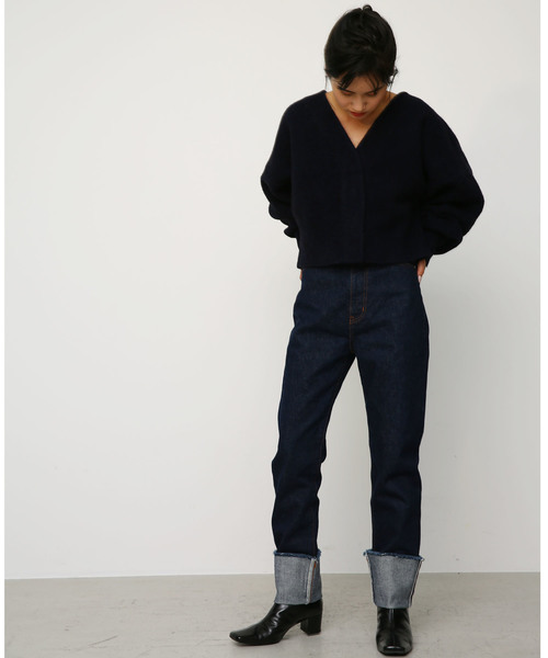 volume sleeve short cardigan