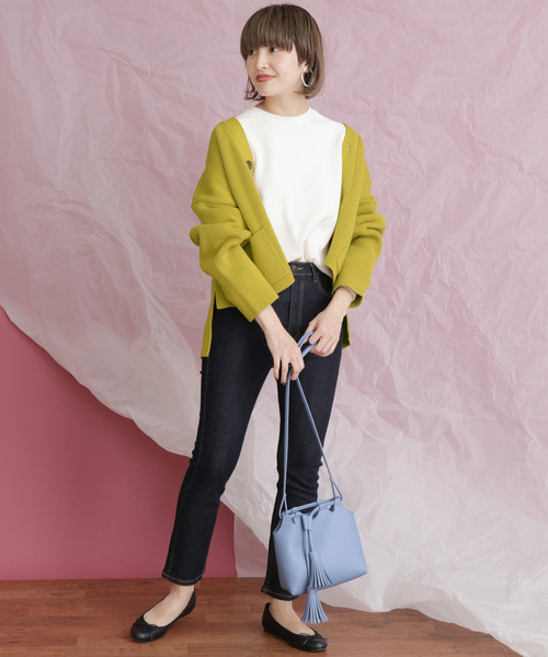 BACKロングニットカーディガン