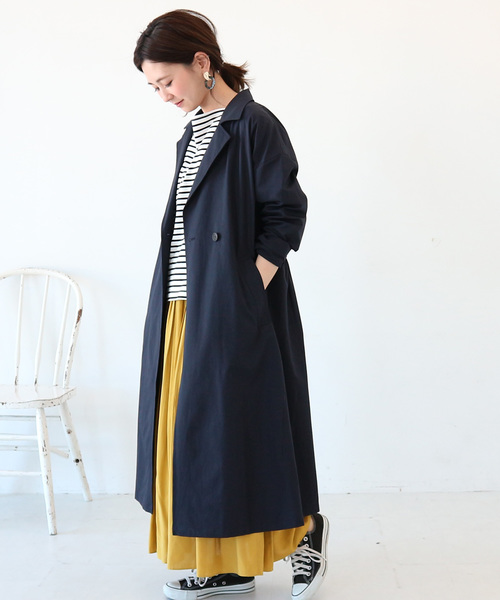 花粉防止 撥水加工ドロップショルダーコート2