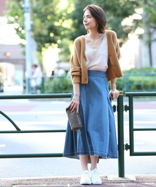 【woad blue】×【ROPE'mademoiselle】マキシデニムスカート
