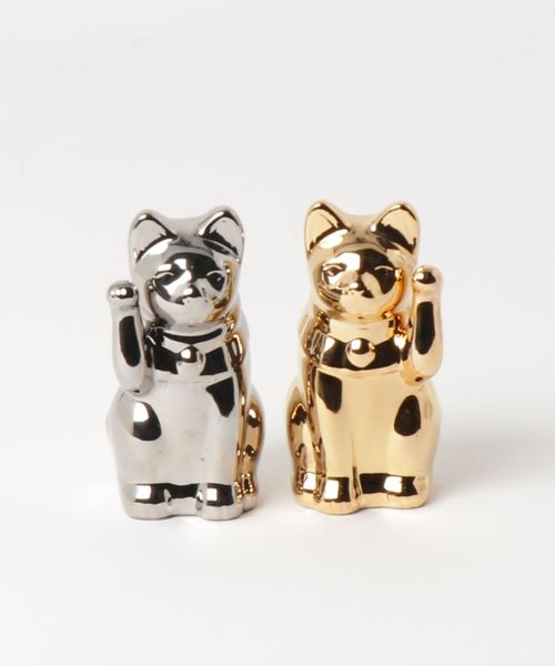 まねき猫 金&銀 3号 セット