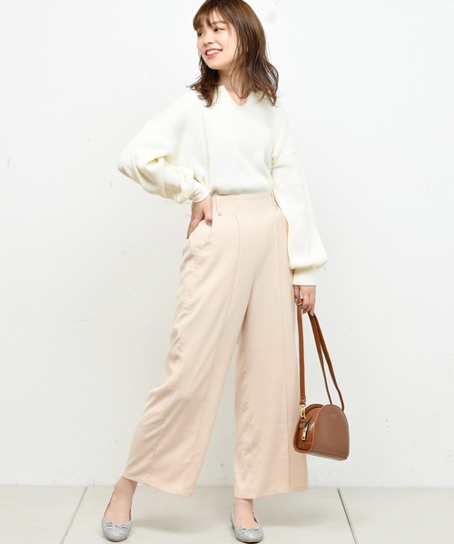 厚手ワッフルキーネックプルオーバー