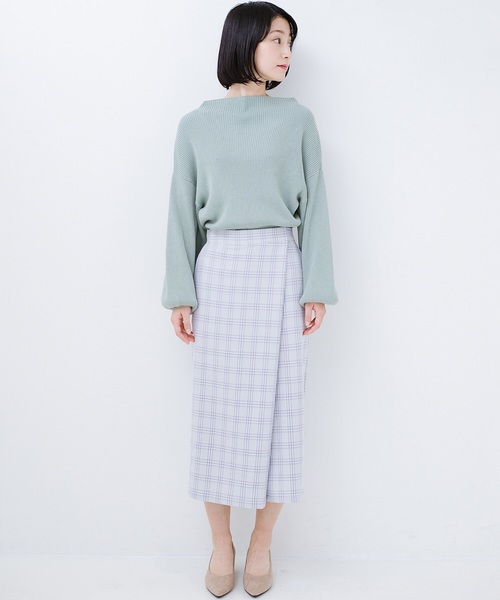 スカートみたいな華やかチェックパンツ