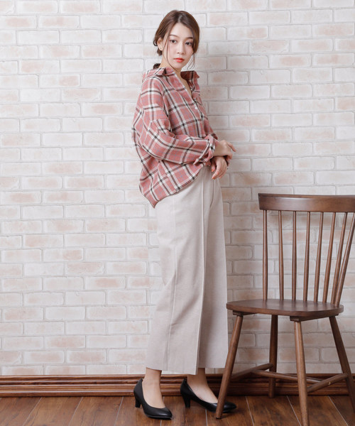 チェック柄シンプルシャツ