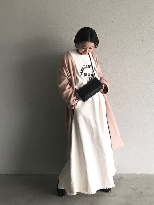 甘織りデニムマキシスカート