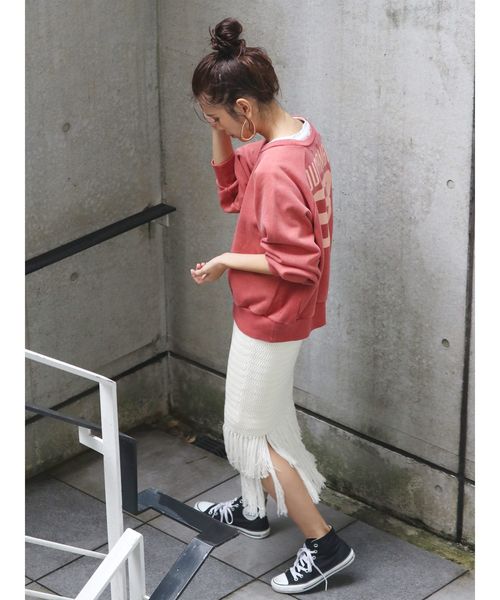フリンジニットスカート