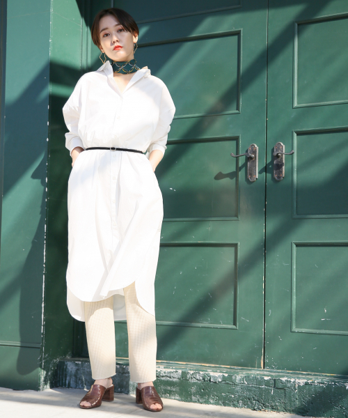 ロングシャツワンピース