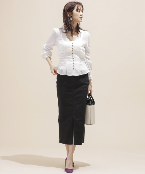 I-line slim fit skirt
