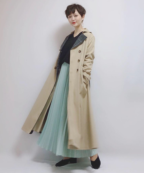 プリーツロングスカート
