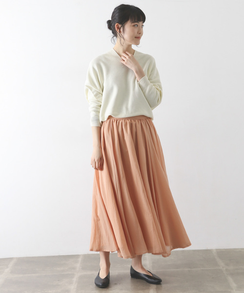 コットンシフォンギャザースカート