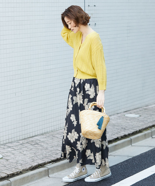 花柄マキシスカート