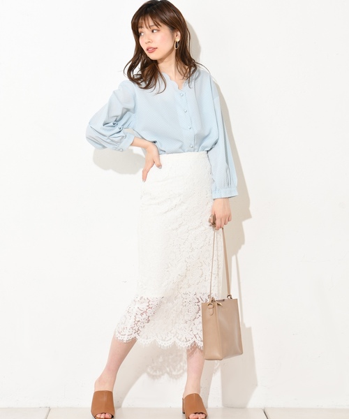 前後2WAYスカラップ刺繍ブラウス