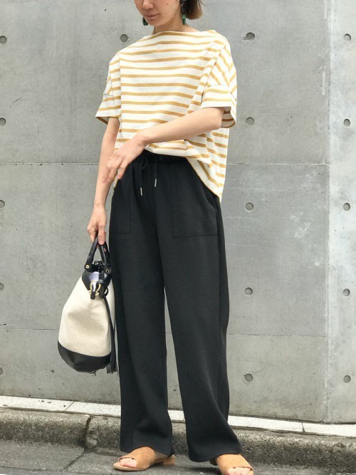 ワイドドロップボーダーTシャツ
