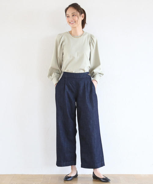 USAコットンデニムワイドパンツ