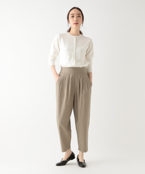 《days》リネンレーヨンハイウエストパンツ