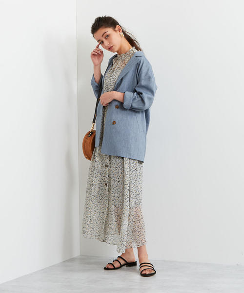 〔ハンドウォッシャブル〕SMF H/W リネン/PE/C ダブルシャツジャケット