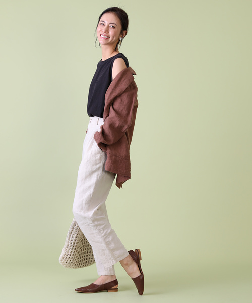 リネンパンツコーデ50選 カラー別 プチプラ別におしゃれな着こなしを