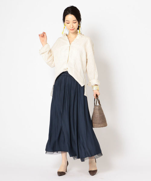 【手洗い可能】リバーシブルチュールスカート
