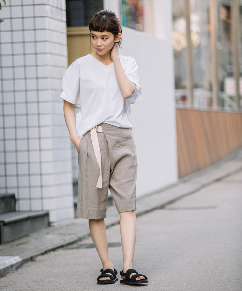 ストレッチバイオリネンハーフパンツ