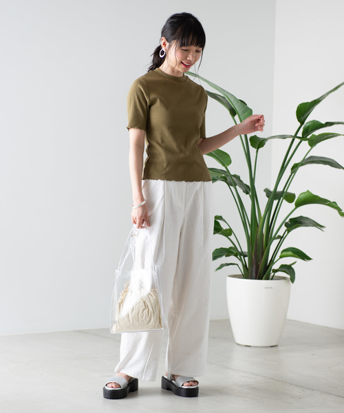 WEGO/リブメロウハイネックTシャツ