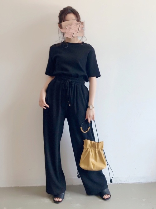 AUNT MARIE'S カットリブロングワイドパンツ