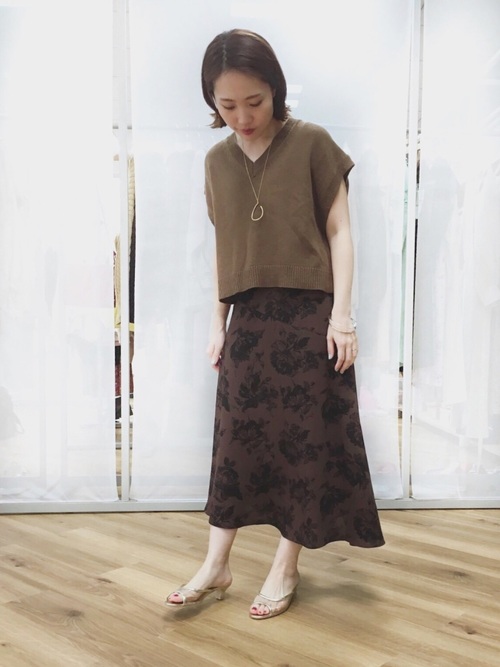 Pフラワーアシメスカート