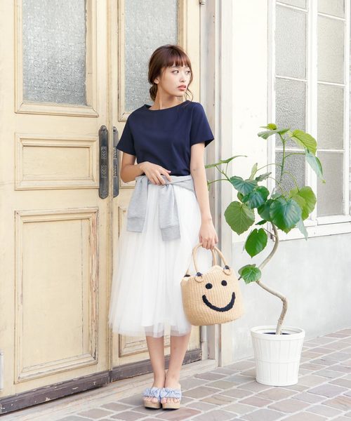コットン100%半袖シンプルTシャツ レディース