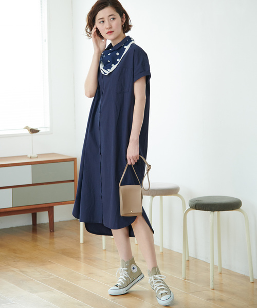 【WEB限定】半袖ロングシャツワンピース