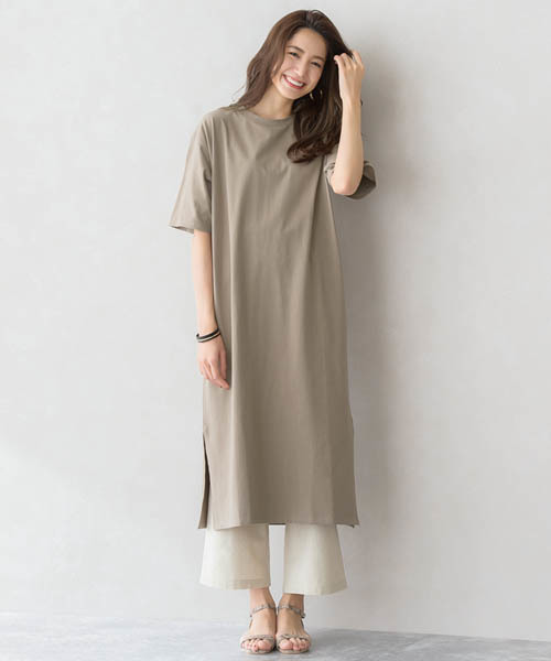 スリット ロングTシャツ