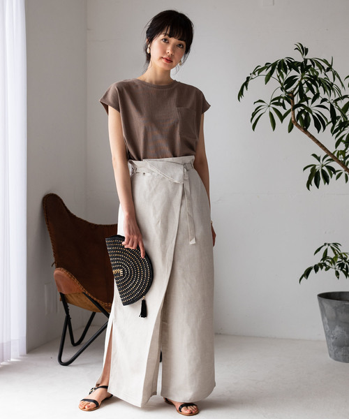 カシュクールスリットワイドパンツ