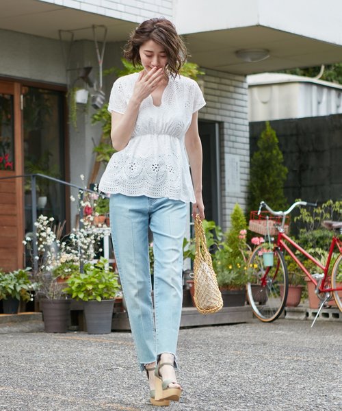 【WEB限定】スカラップコットンレースブラウス