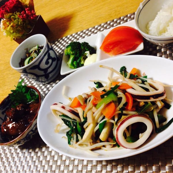 イカと野菜の中華炒め