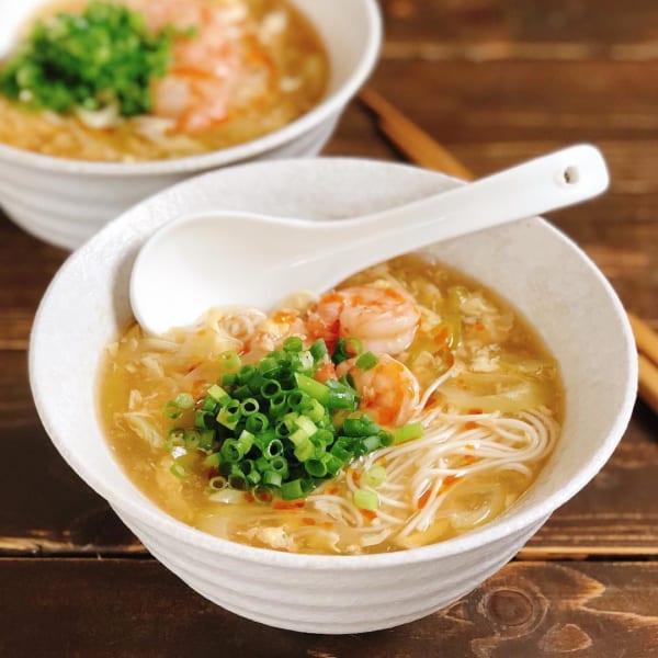 卵と海老のスーラータンそうめん
