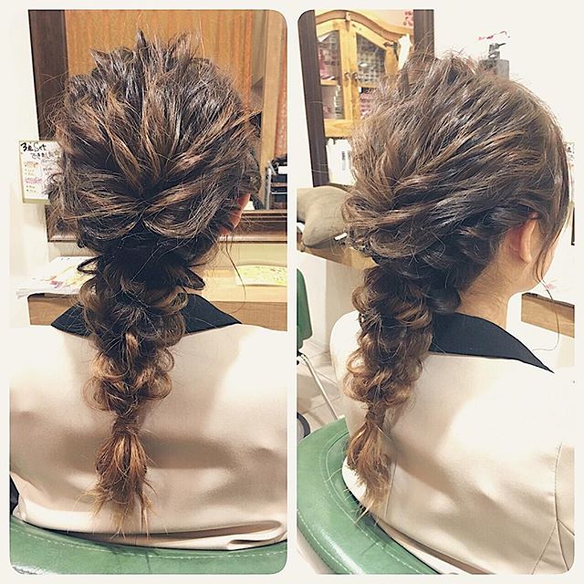結婚式の髪型《ミディアム×フィッシュボーンヘア》５