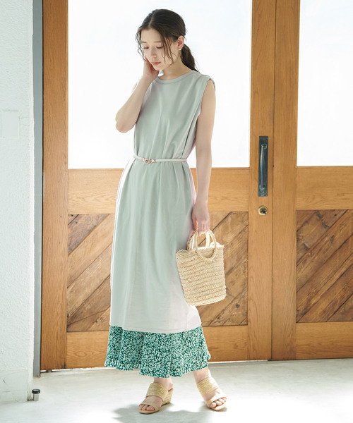 【WEB限定】肩タックストレートワンピース