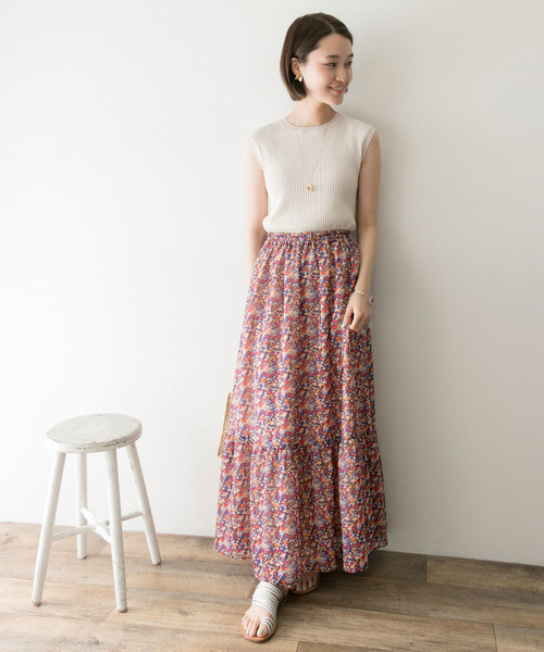 LIBERTYシフォンティアードスカート