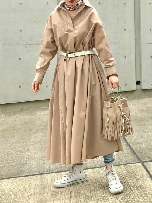 INTER FACTORY コットンボリュームシャツワンピース