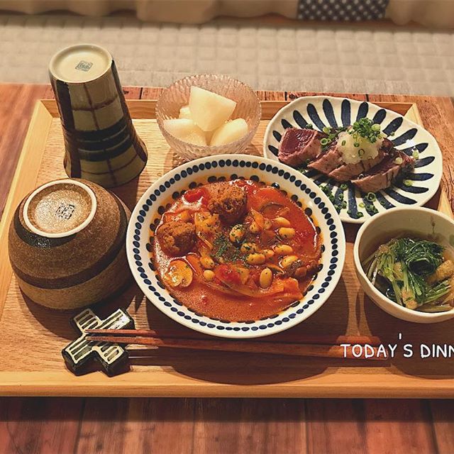 肉団子と大豆と野菜いっぱいトマトスープ