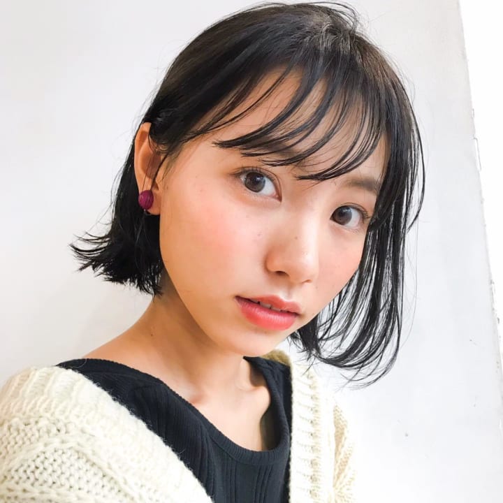 シースルーバング×ショートボブヘア