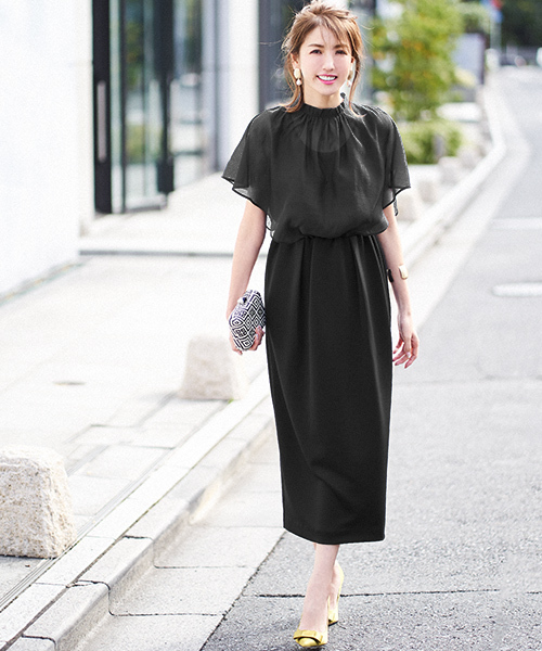 大人女性のお呼ばれスタイル ロング タイト パンツのフォーマルコーデ Folk