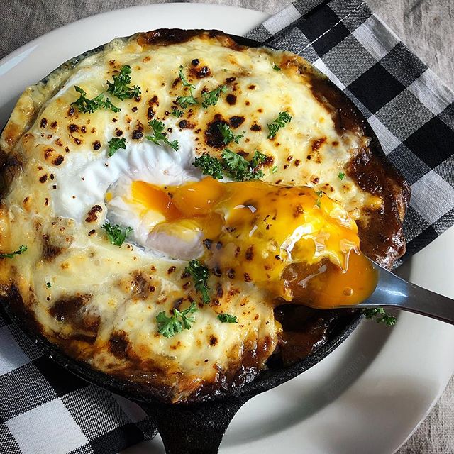 スキレットで焼きキーマカレー