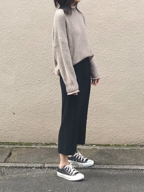 ユニクロのスカートでコーディネート