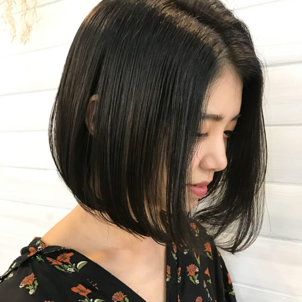 黒髪 ボブストレート ヘアスタイル30選 大人っぽくなるモードヘアをご紹介 Folk